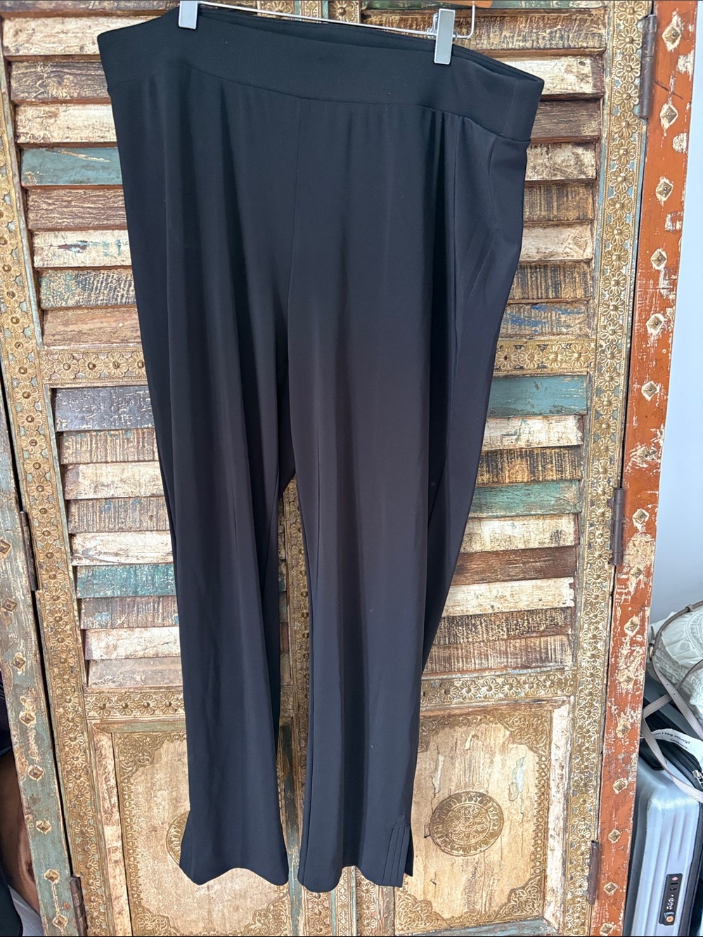 Talbots Black Wide-Leg Pull-On Trousers